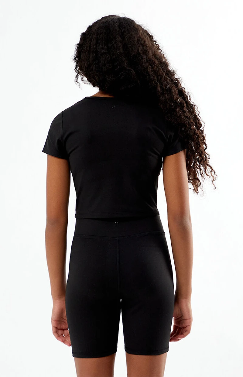 PAC 1980 Kids WHISPER Active Black Crew Neck T-Shirt