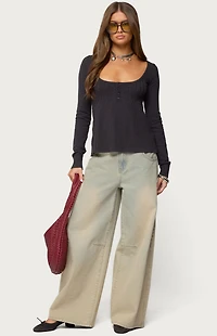 Edikted Jaylah Cable Knit Babydoll Top