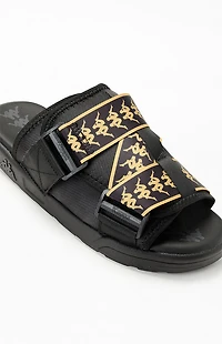 Kappa Black & Gold 222 Banda Mitel 1 Slide Sandals