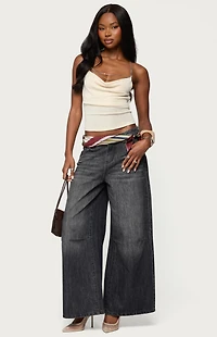 Edikted Khloey Chain Cowl Neck Top