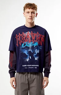 Pacsun Heaven On Earth 2fer Long Sleeve Cropped T-Shirt