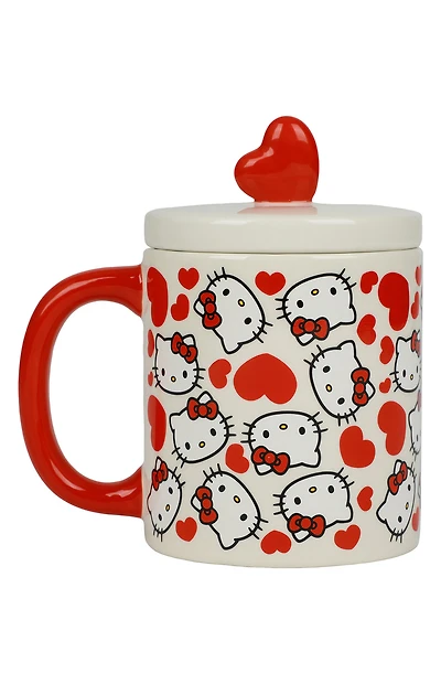 Hello Kitty Valentine's Day Ceramic Lidded Mug
