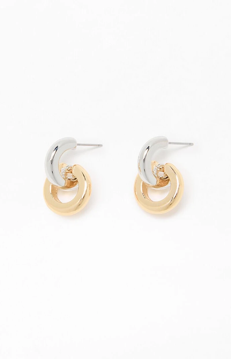 Pacsun Silver & Gold Circle Earrings