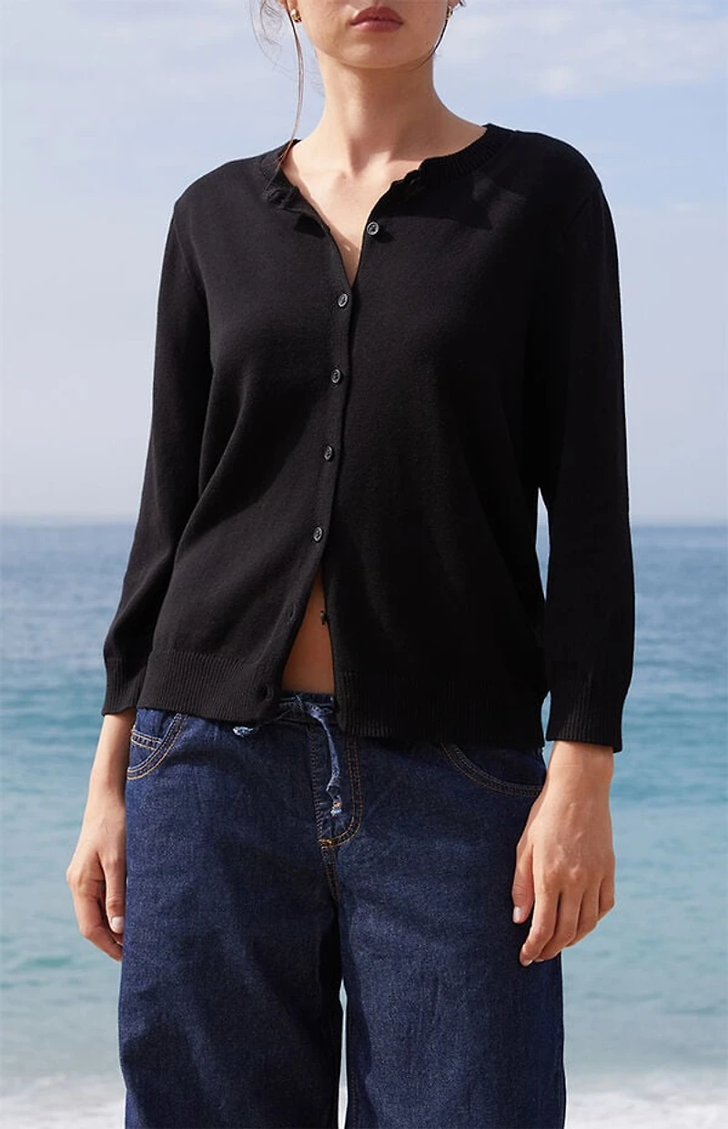 John Galt Black Button Down Cardigan