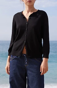John Galt Black Button Down Cardigan
