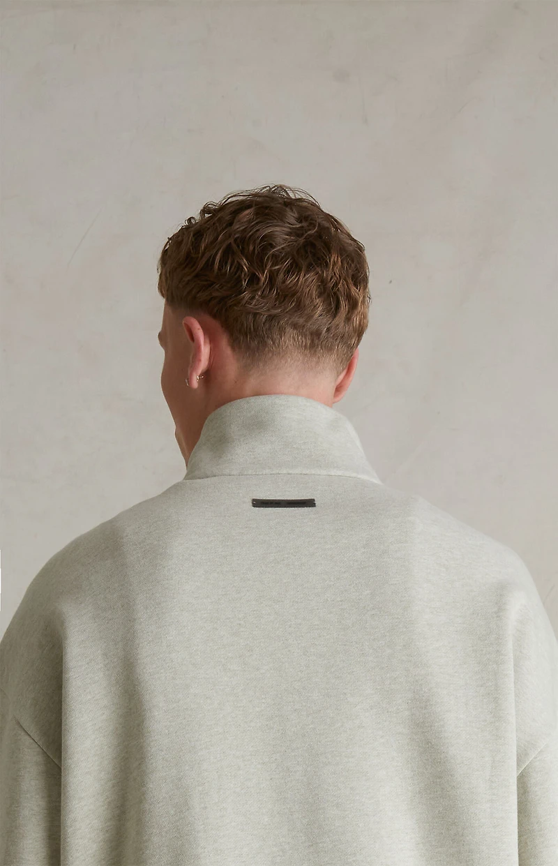 Fear of God ESSENTIALS Heather Stone & Cloud White Modern Fleece Track Jacket