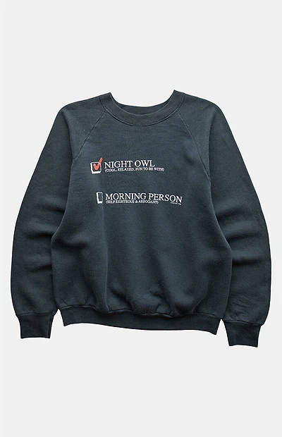 PS VINTAGE '90s Night Owl Crew Neck Sweatshirt