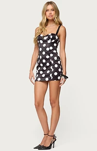 Edikted Polka Dot Cupped Satin Effect Mini Dress