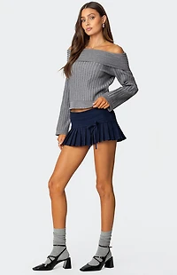 Edikted Side Bow Pleated Mini Skort