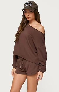 Edikted Kordelia Off Shoulder Sweatshirt