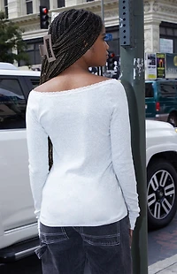 John Galt Silver Serena Off-The-Shoulder Top