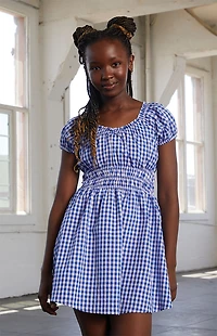 Pacsun Kids Gingham Cotton Mini Dress