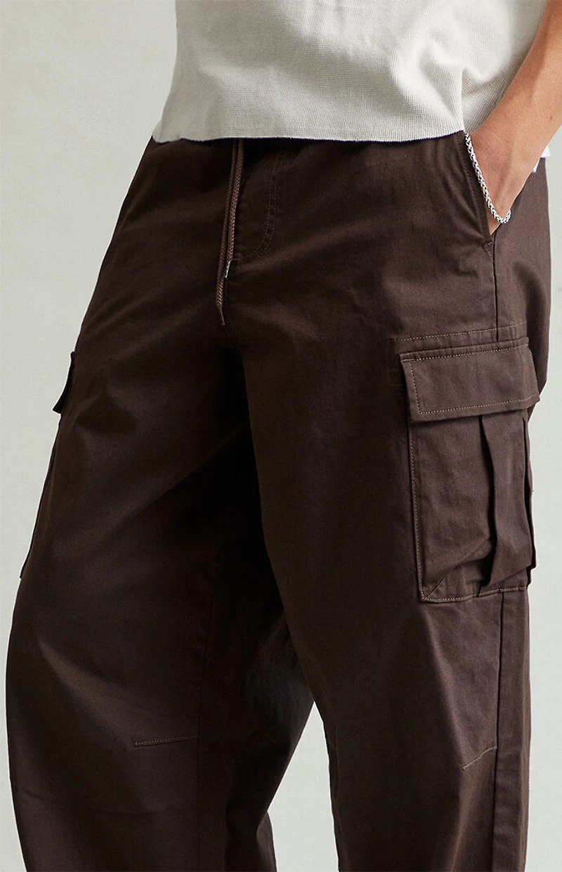 Pacsun Ryder Ultra Baggy Cargo Pants Stretch Brown