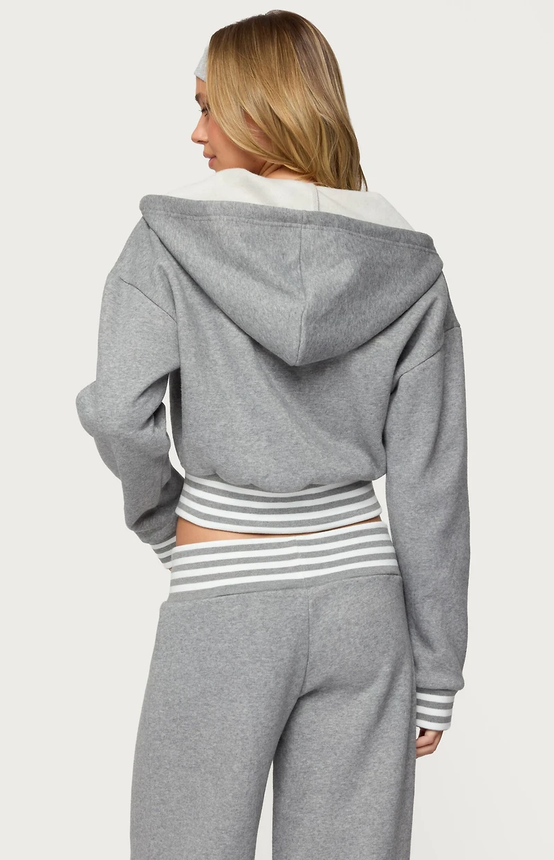 Edikted Eloura Stripey Zip Up Hoodie