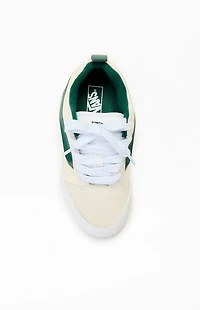 Vans Kids Off White & Green Knu Skool Shoes