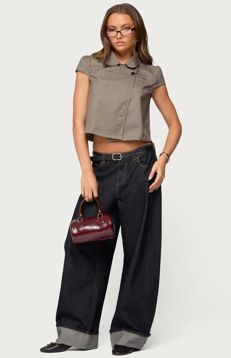 Edikted Haislee Plaid Tailored Shirt