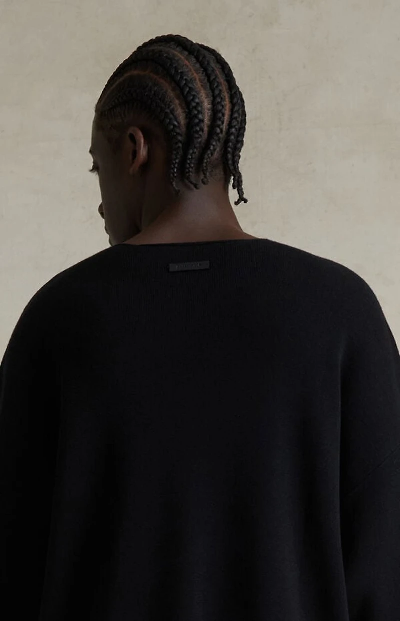 Fear of God ESSENTIALS Jet Black Merino Wool Short Sleeve Knit T-Shirt