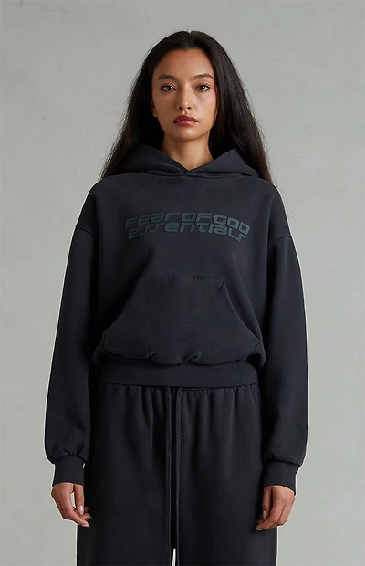 Fear of God ESSENTIALS Women's Vintage Black Classic Cropped Hoodie