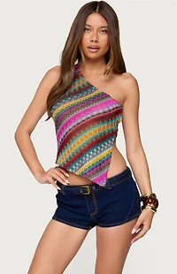 Edikted Ruelle Backless Asymmetric Knit Top