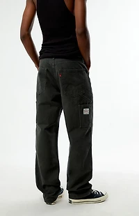 Levi's 568 Dark Green Loose Straight Double Knee Carpenter Jeans