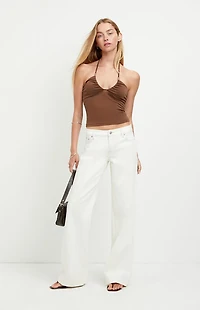 Pacsun Casey Low Rise Baggy Jeans Contrast Stitch White