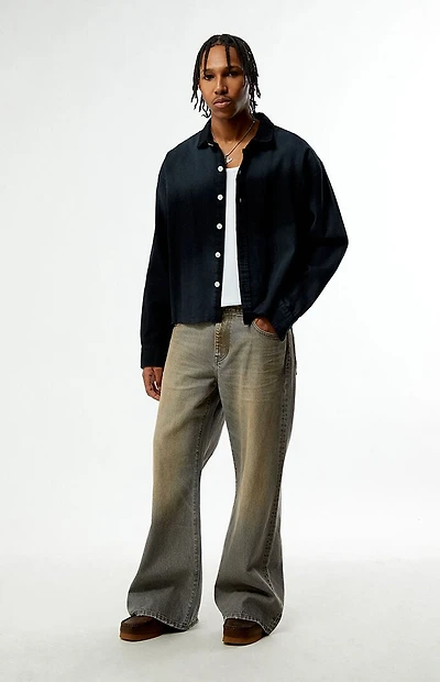 Pacsun Bennett Baggy Flare Jeans Gray Tint