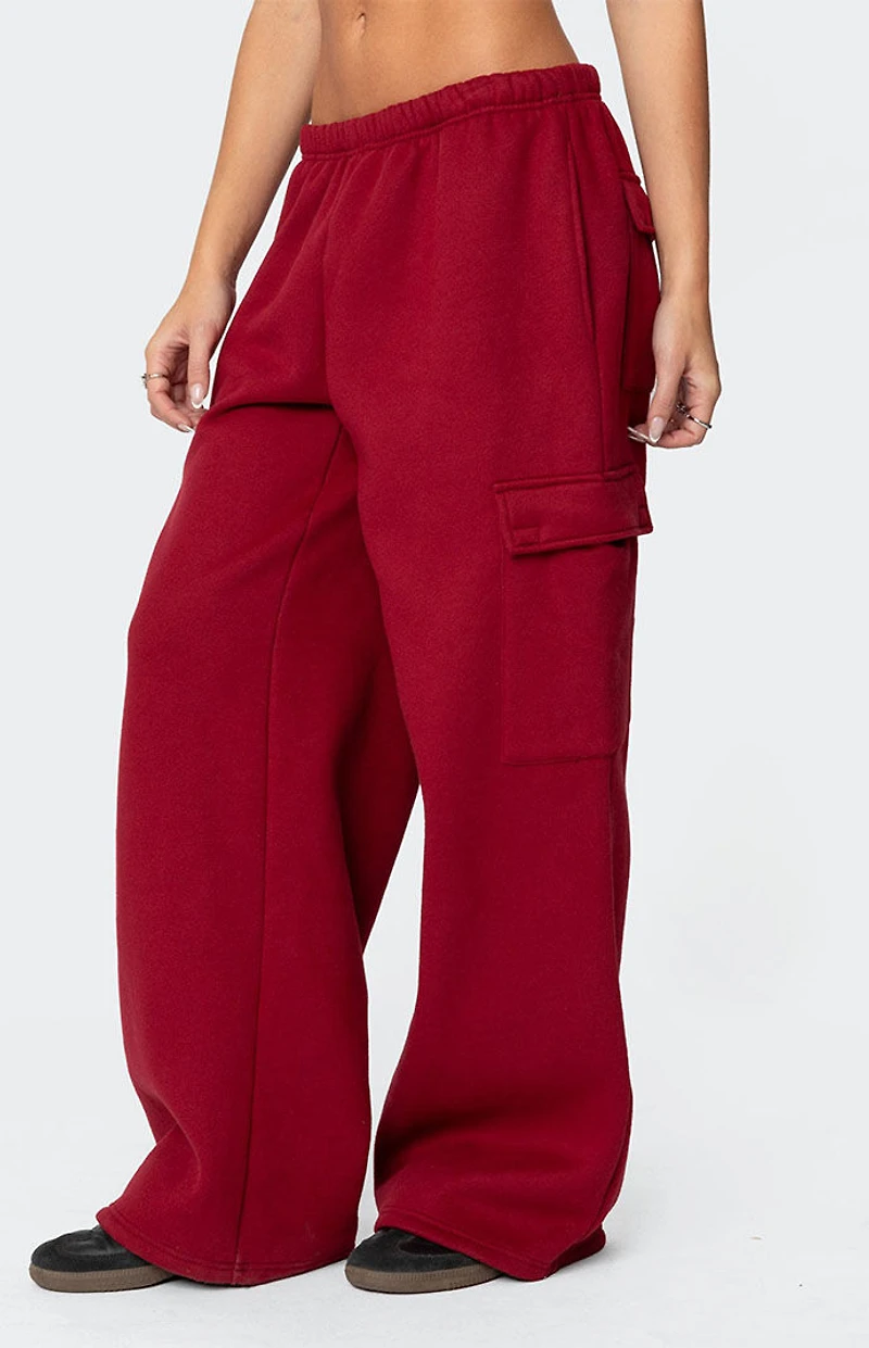 Edikted Wide Leg Cargo Sweatpants