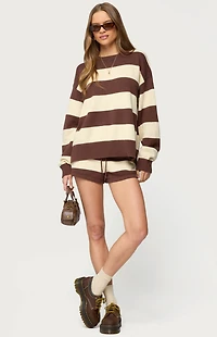 Edikted Riley Striped Knit Shorts