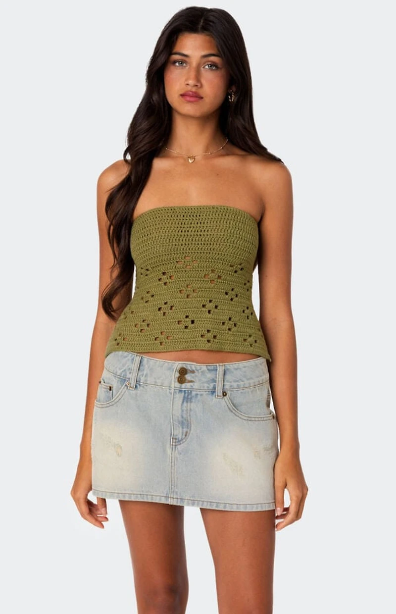 Edikted Niki Crochet Tube Top