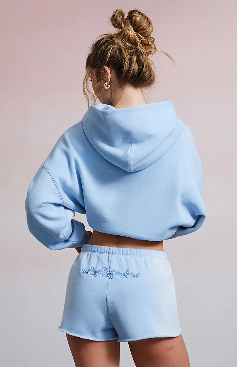 Third Charm Butterflies Embroidered Flow Sweat Shorts