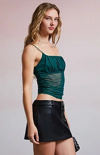 Third Charm Faux Leather Micro Mini Skirt