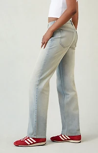 Pacsun Jordyn Low Rise Straight Leg Jeans Light Blue Wash
