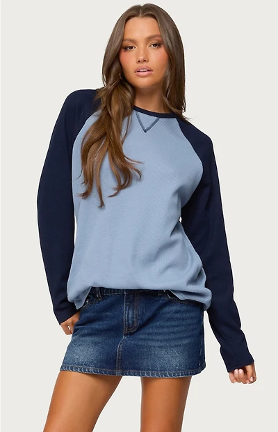 Edikted Me Time Oversized Waffle Top