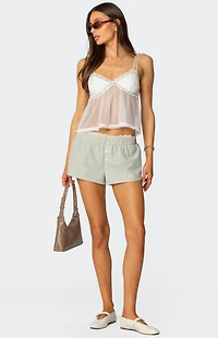 Edikted Sheer Lacey Babydoll Tank Top