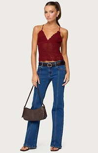 Edikted Delila Crochet V Neck Top