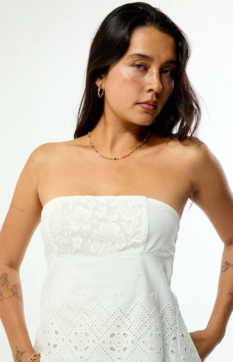 Beverly and Beck Naomi Patchwork Tie Back Tube Top