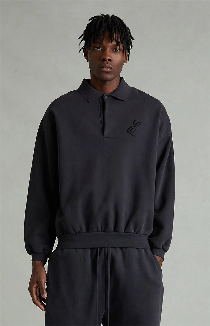 Fear of God ESSENTIALS Vintage Black Classic Polo Sweatshirt