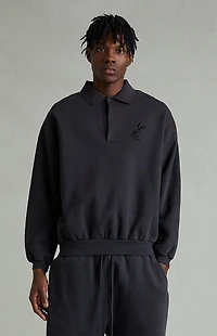 Fear of God ESSENTIALS Vintage Black Classic Polo Sweatshirt