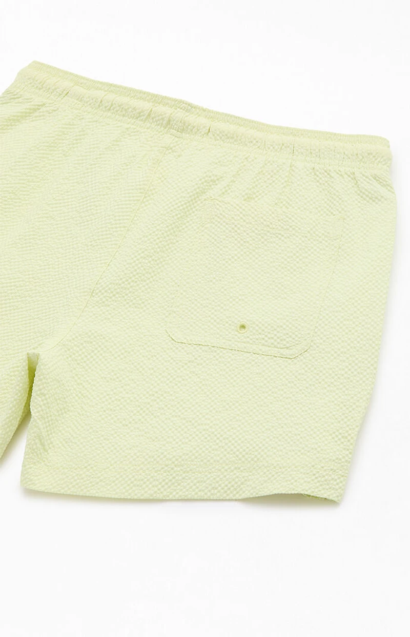 Pacsun Sea Foam Seersucker 4.5" Swim Trunks
