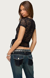 Edikted Elovie Lace Wrap Top