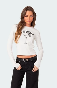 Edikted Flirty Long Sleeves T Shirt