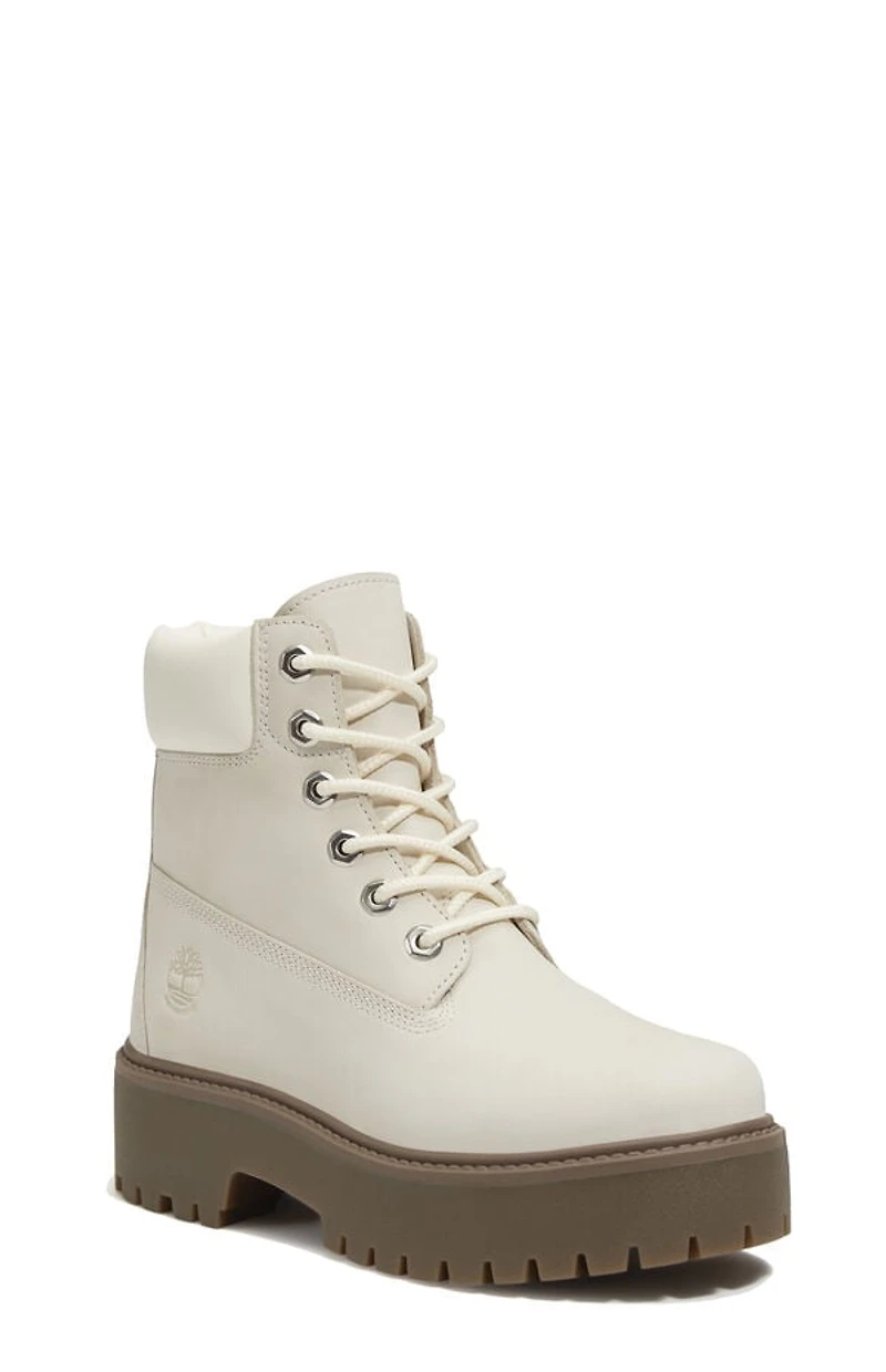 Timberland Women's Natural Nubuck Stone Street 6inch Lace-Up Waterproof Boots