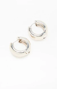 LA Hearts Silver 14K Gold Plated Chunky Hoop Earrings