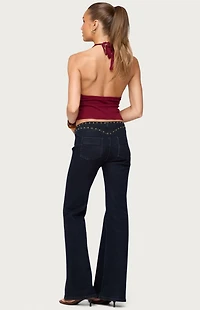 Edikted Missie Knitted Plunge Neck Halter Top