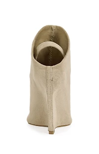 AZALEA WANG Women's Novis Beige Peep Toe Wedge Sandals