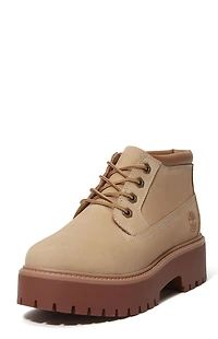 Timberland Women's Beige Stone Street Mid Lace-Up Boots