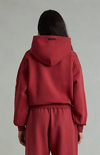 Fear of God ESSENTIALS Women's Crimson Classic Cropped Hoodie