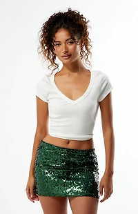 HYPE & VICE Miami Hurricanes Sequin Mini Skirt