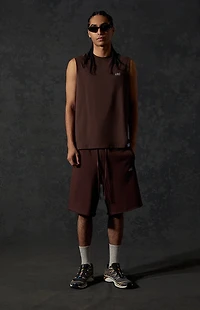 A.R.C. Brown Standard Long Fleece Sweat Shorts