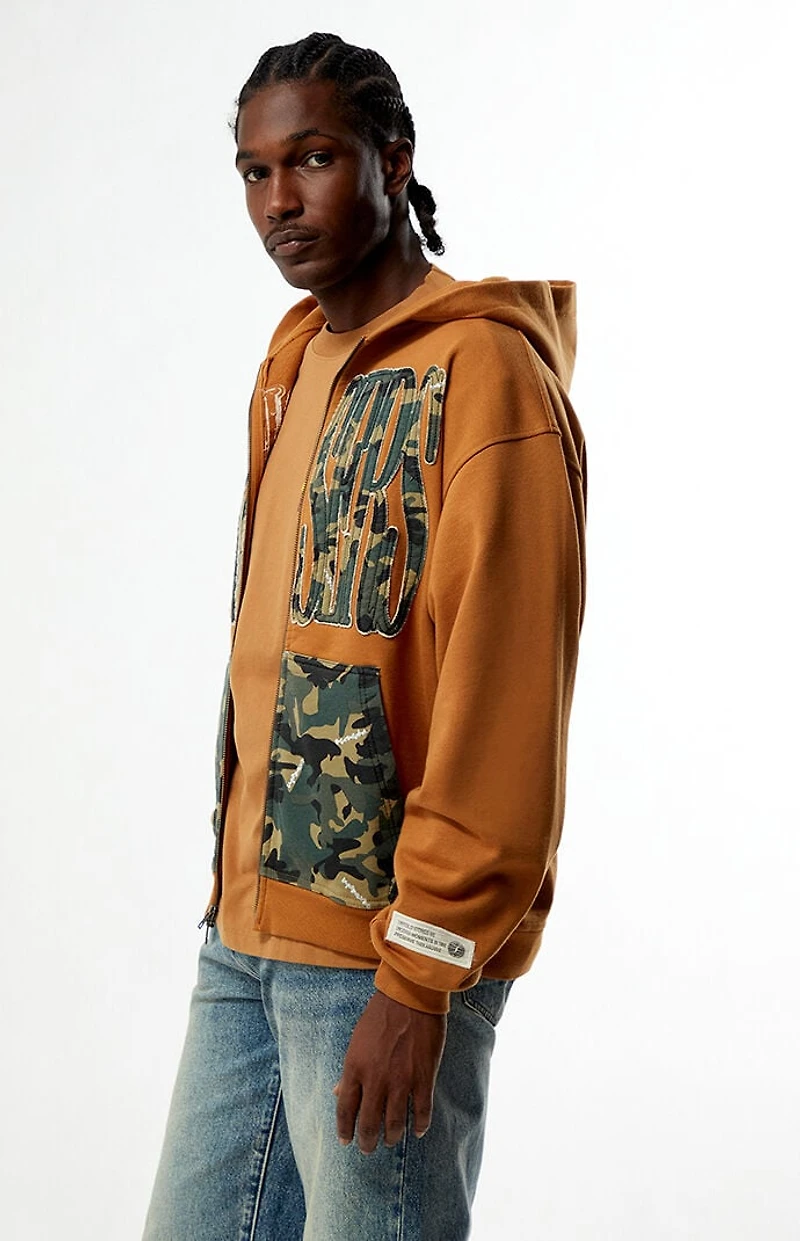 UPRISERS Brown Camo Full Zip Hoodie